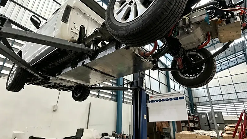 Professional workshop for vintage car EV rebuild